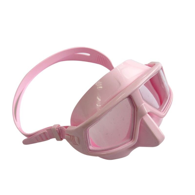 Justerbara fria dykglasögon antidimma vattentäta snorkeldykglasögon: Rosa