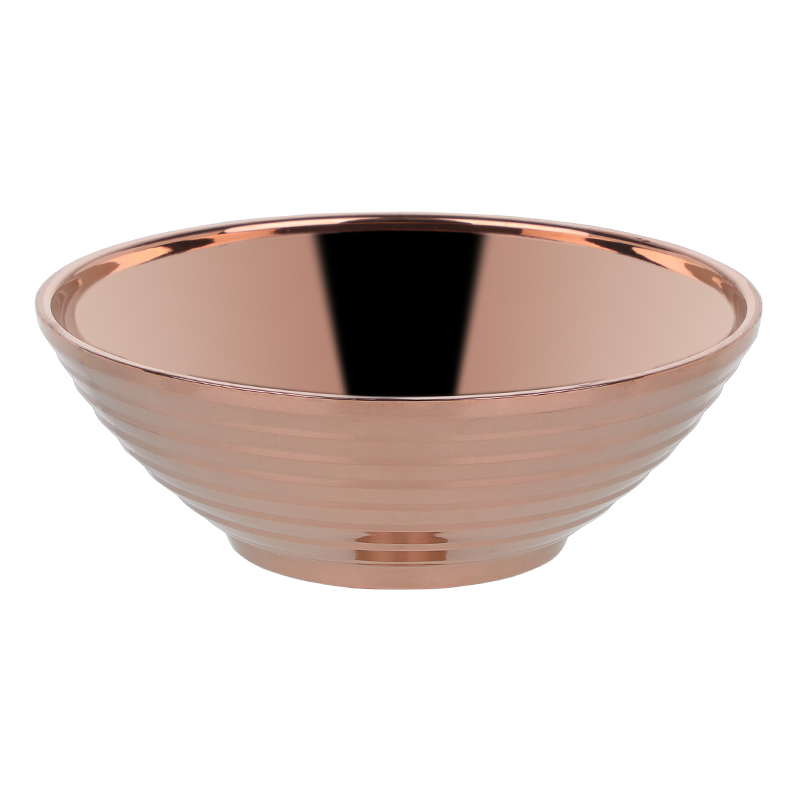 Cuenco de arroz de acero inoxidable cuchara de oro-tenedor de doble capa de vajilla anti-escaldado para la Salsa de masa de olla sopa de fideos de: Rose gold