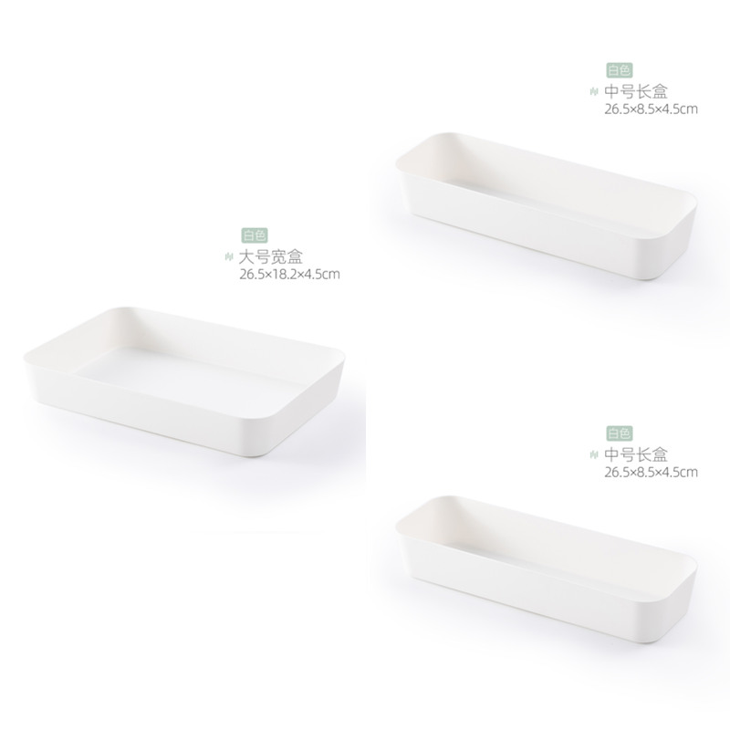 Drawer Organizer Tableware Cutlery Tray Organiser For The Drawers Dividers Plastic Storage Boxes For Kitchen: 1L and 2M White