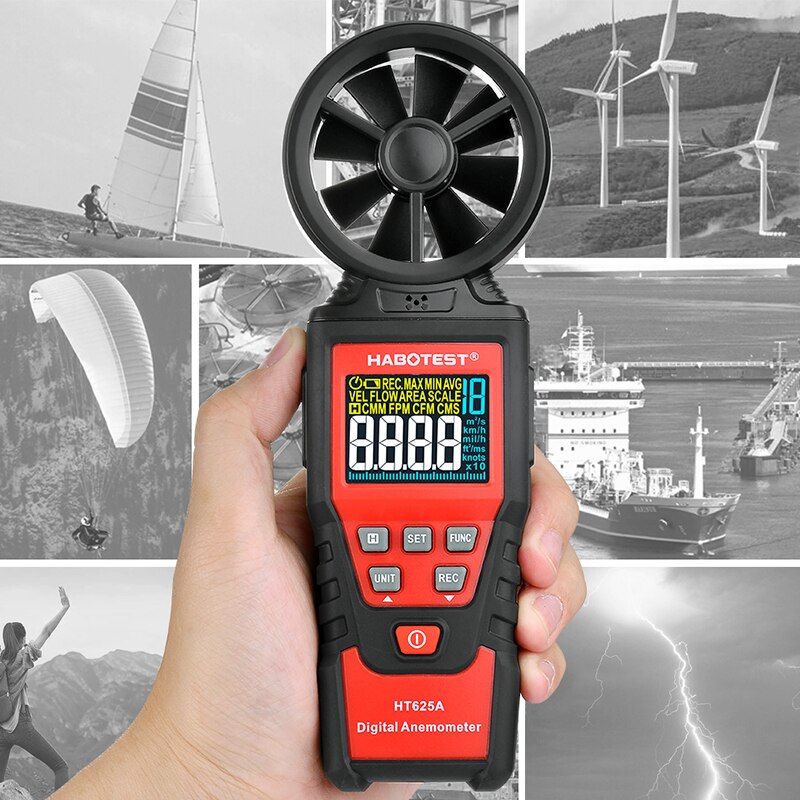 Digitale Anemometer Ветромер Wind Meter Wind Gauge 풍속계 탄속측정 Измеритель Скорости Ветра Windmeter Habotest HT625A
