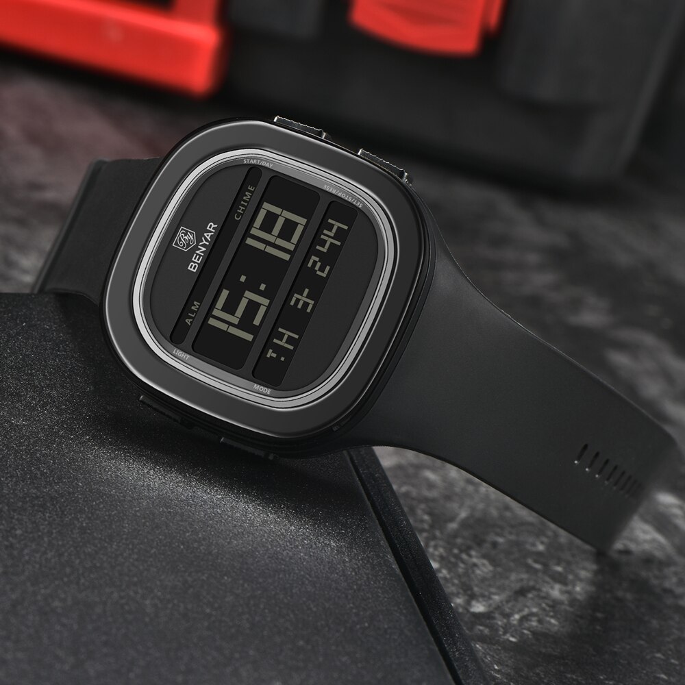 BENYAR Elektronische heren Horloge Schokbestendig Duurzaam Automatische Datum Top Luxe Digitale Elektronische Sport heren Horloge