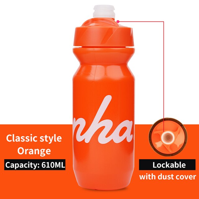 Rapha 610-710ML Ultralight Bicycle Water Bottle Leak-proof Squeezable Cycling Bottle Taste-free BPA-free Outdoor sports kettle: 610ml Orange