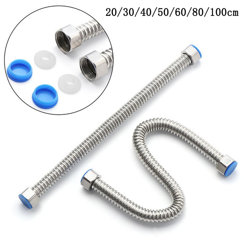 3/4&#39;&#39; 304 Stainless Steel Corrugated Supply Hose Water Heater Connector Plumbing Pipe Hose Tube Extendable Corrugated Pipe: 80cm