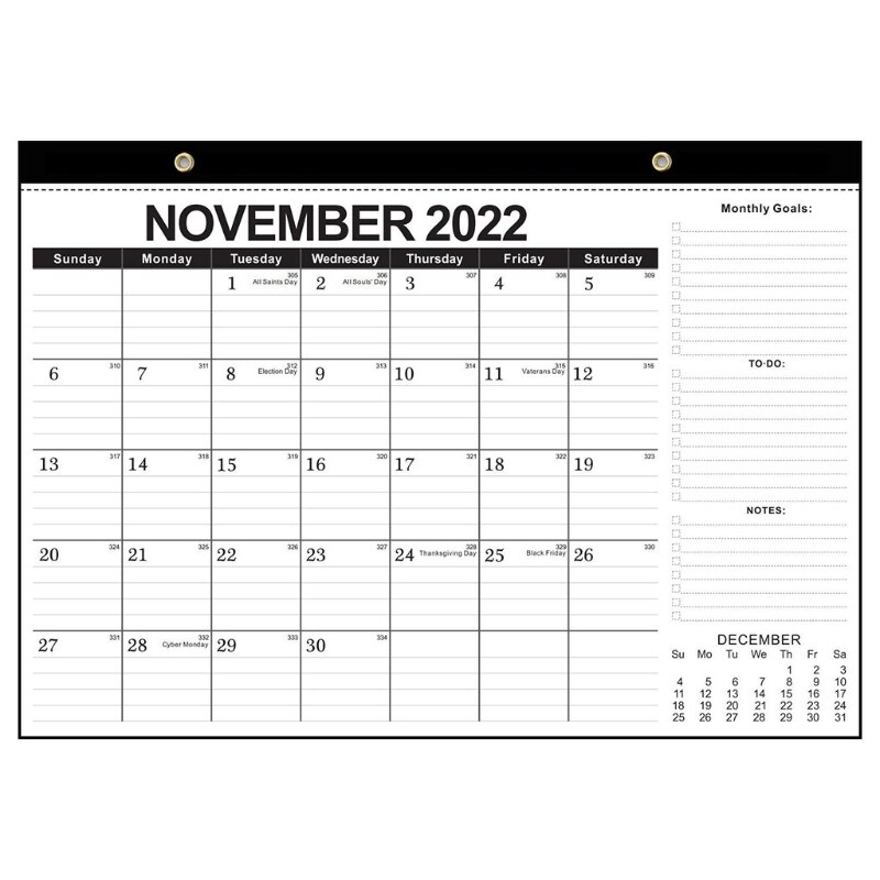 69HF Mini Desk Pad Calendar 2022-2023 Calendar Black English Classic Style Desktop Calendars for Home Bedroom Office Agenda