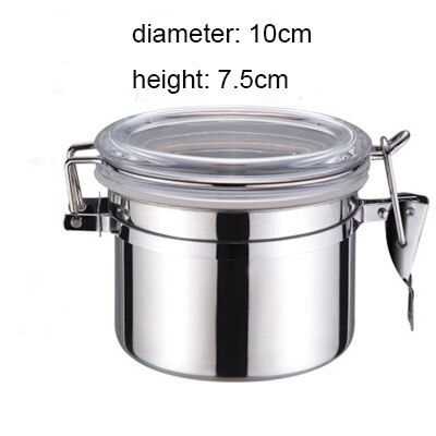 XMT-Dom ze stali nierdzewnej zapieczętowany słoik pojemnik miski cukru herbaty Polak robić przechowywania kawy przyprawy odlewnik 1pc: 10x7.5cm