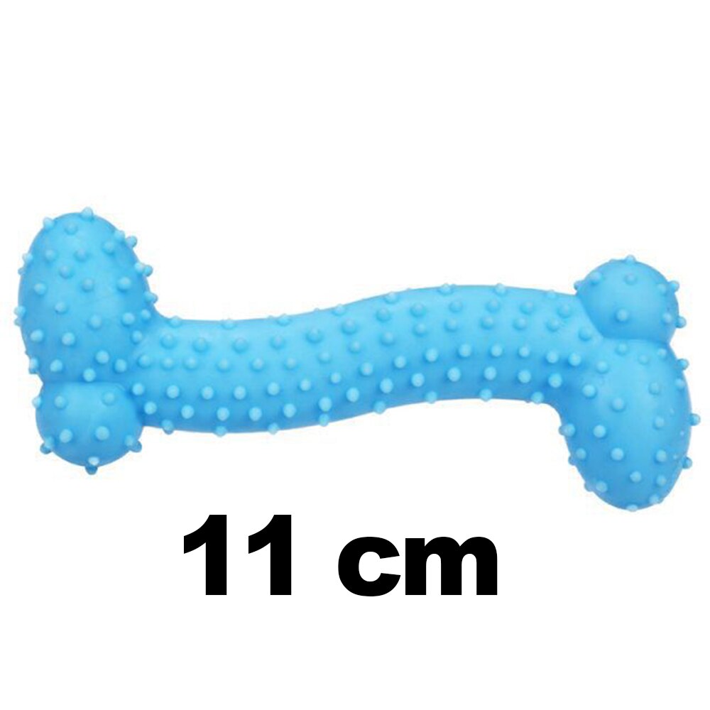 Macaron Rubber Dog Chew Toys Bone Shape Dog Chewing Toys for Large Small Dogs Teeth Clean Interactive Large Puppy Dogs Ball Toy: Blue 1