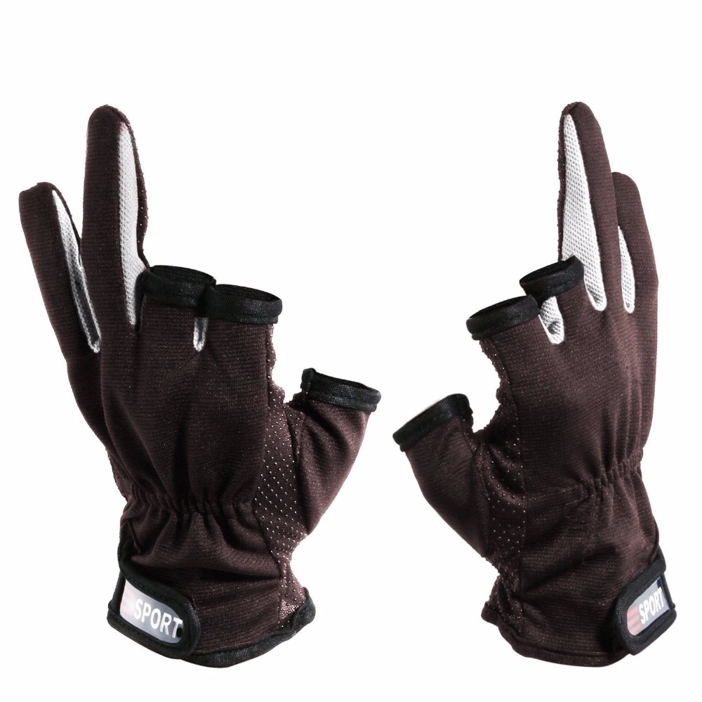 Fishing Handschoenen 3 Low Cut Fingers Vis Vissen Visser Handschoenen Anti Antislip Hengel Tackle Handschoenen wholeslae