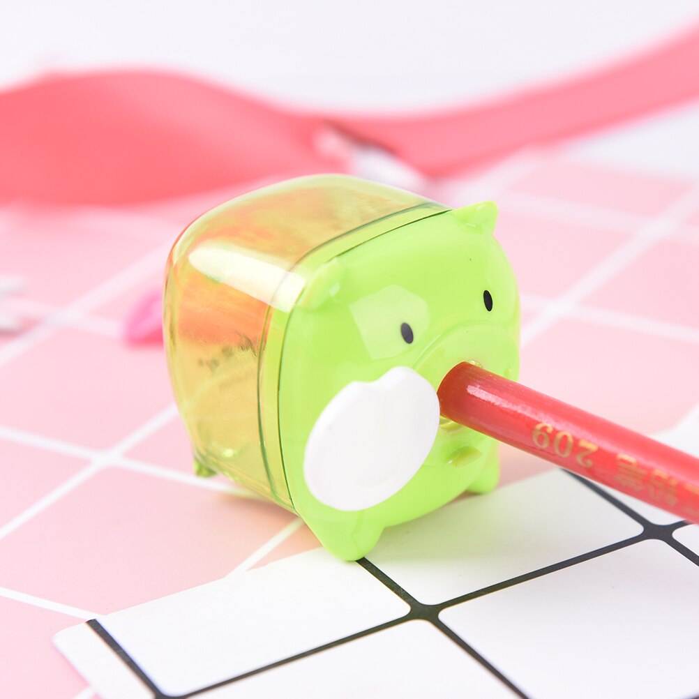 Liten gris godis färg pennvässare kawaii tecknade djur pennvässare för student brevpapper