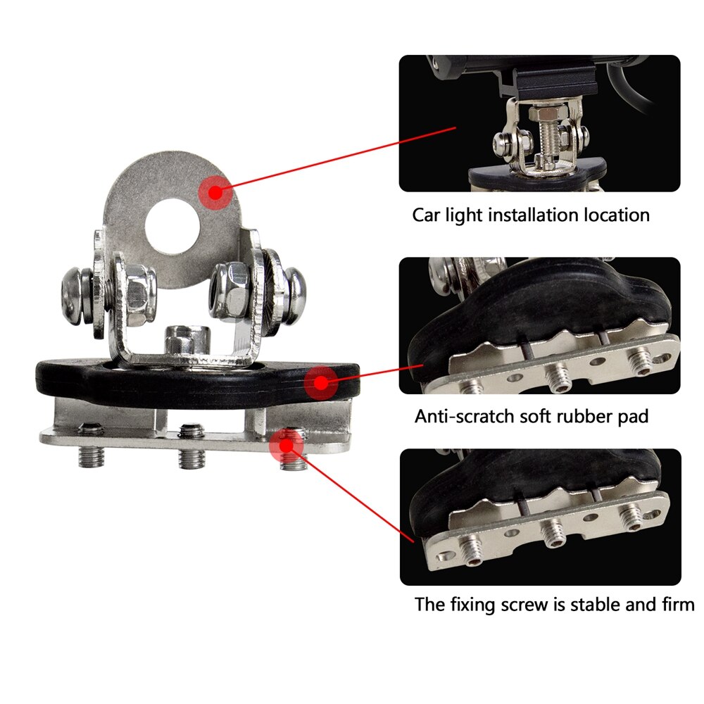 Auto Engine Hood LED Work Light Bar Mounting Bracket Clamp SUV 4x4WD Off Road Pickup Fog Driving Lamp Holder Steel Install Clips