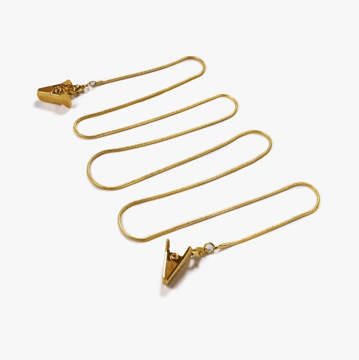 Alligator Clip Snake Chain Cords Reading Glasses Chain Women Sunglasses Accessories Ethnic style Lanyard Hold Straps: Gold