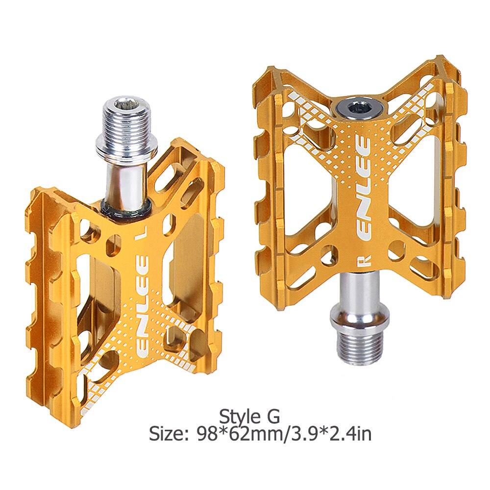 GUB-pédale de vélo pliable de VTT, ultraléger, en alliage d'aluminium, filetage de 9/16 pouces: Style G Golden