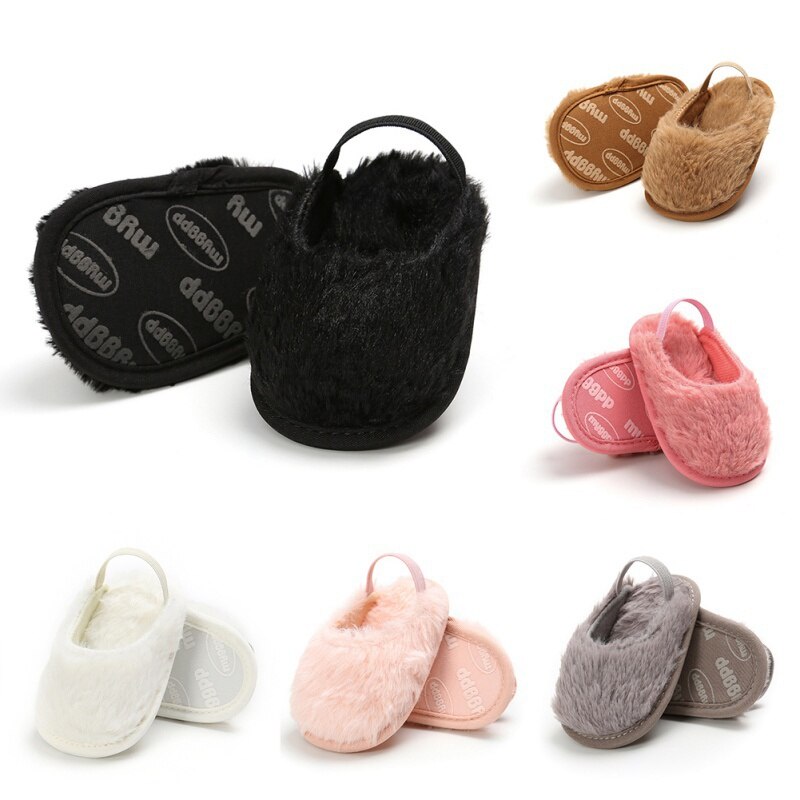 Peuter Baby Baby Meisjes Zomer Sandaal Schoenen 6 Stijl Bont Effen Platte Met Hak Outfit 0-18M baby Prinses Schoenen