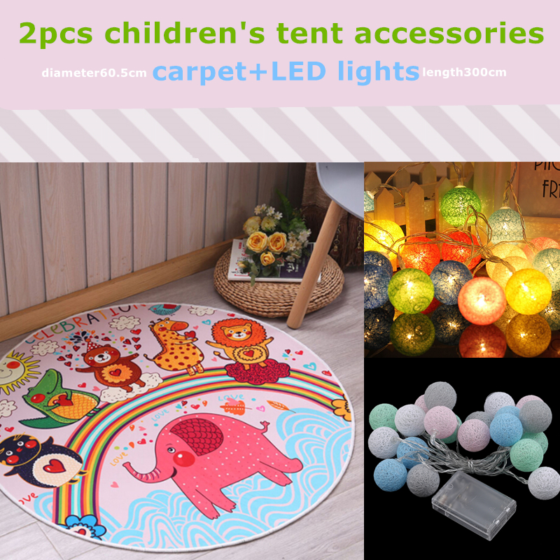 Kids Tent Wigwam Voor Kinderen Ballenbad Kind Huis Opvouwbare Play Tent Voor Kinderen Indoor Prinses Kasteel Kinderen Tent: 2pcs accessories