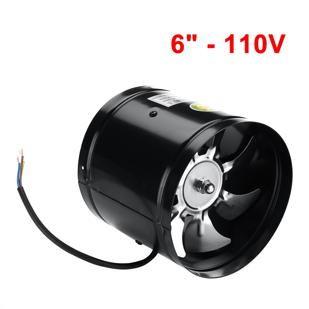 220V/110V Inline Duct Fan Booster Air Cooling Vent Metalen Uitlaat Blower Fan Keuken Kantoor Fan Wc muur Ventilator Zonder Plug: 6 inch 110V
