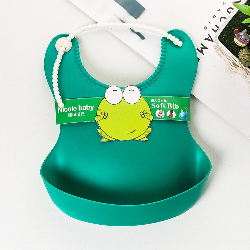 Ideacherry Jungen Mädchen Kleinkinder Silikon Fütterung Baby Lätzchen Wasserdicht Mittagessen Lätzchen Baby Speichel Handtuch Cartoon Schürzen Baby Zubehör: Green