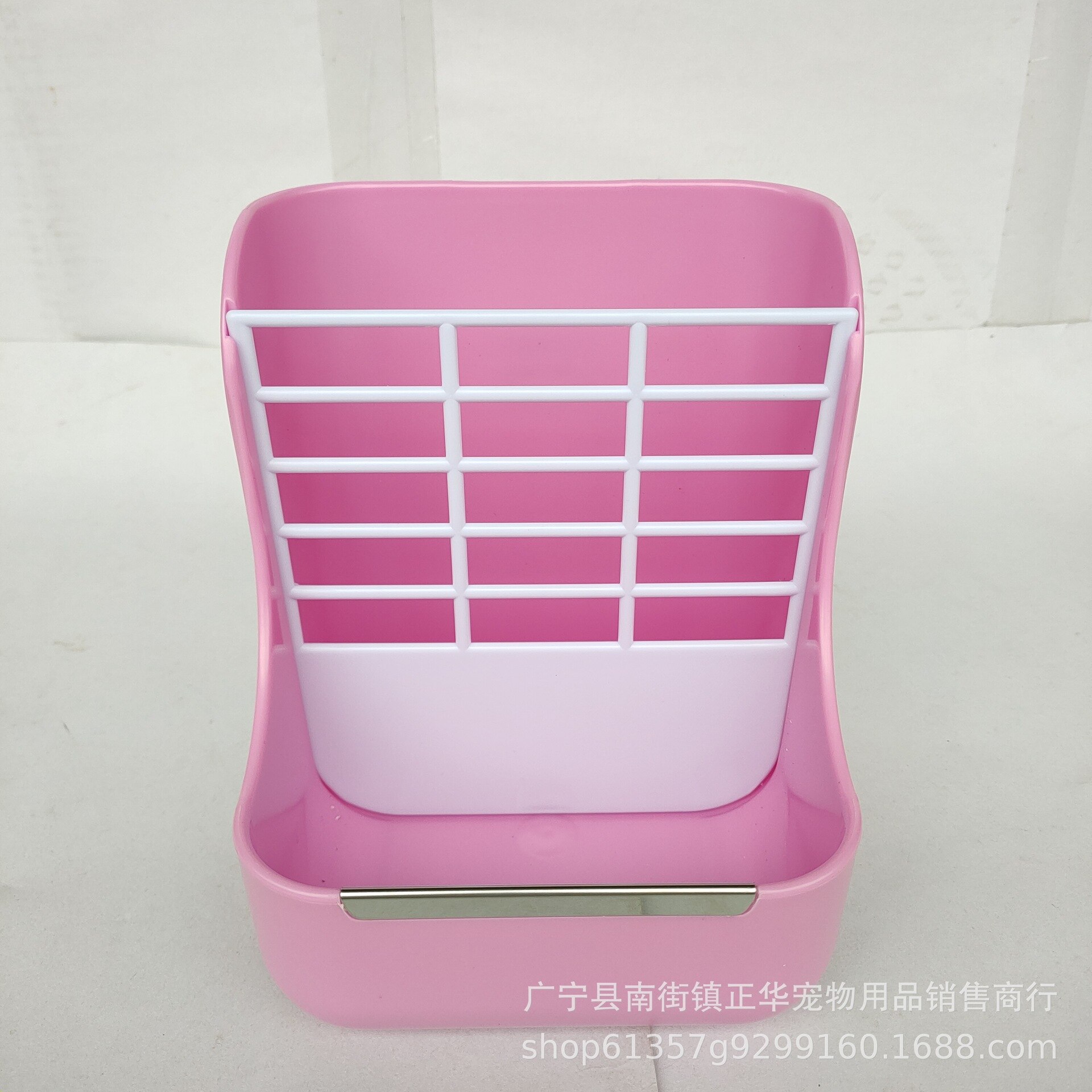 Rabbit Food Feeder Small Animal Supplies Rabbit Chinchillas Guinea Pig 2 In 1 Feeder Bowls Double use for Grass and Food ZM923: PINK