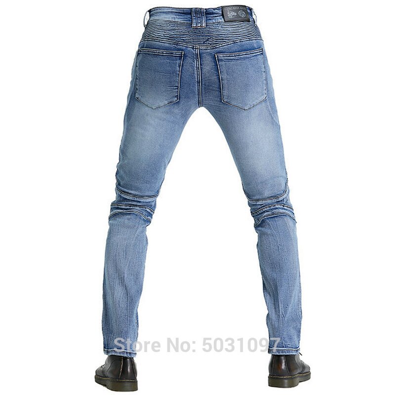 Loong biker motorcykel ridebukser beskyttende jeans ridder casual bukser høj fleksibilitet slim jeans
