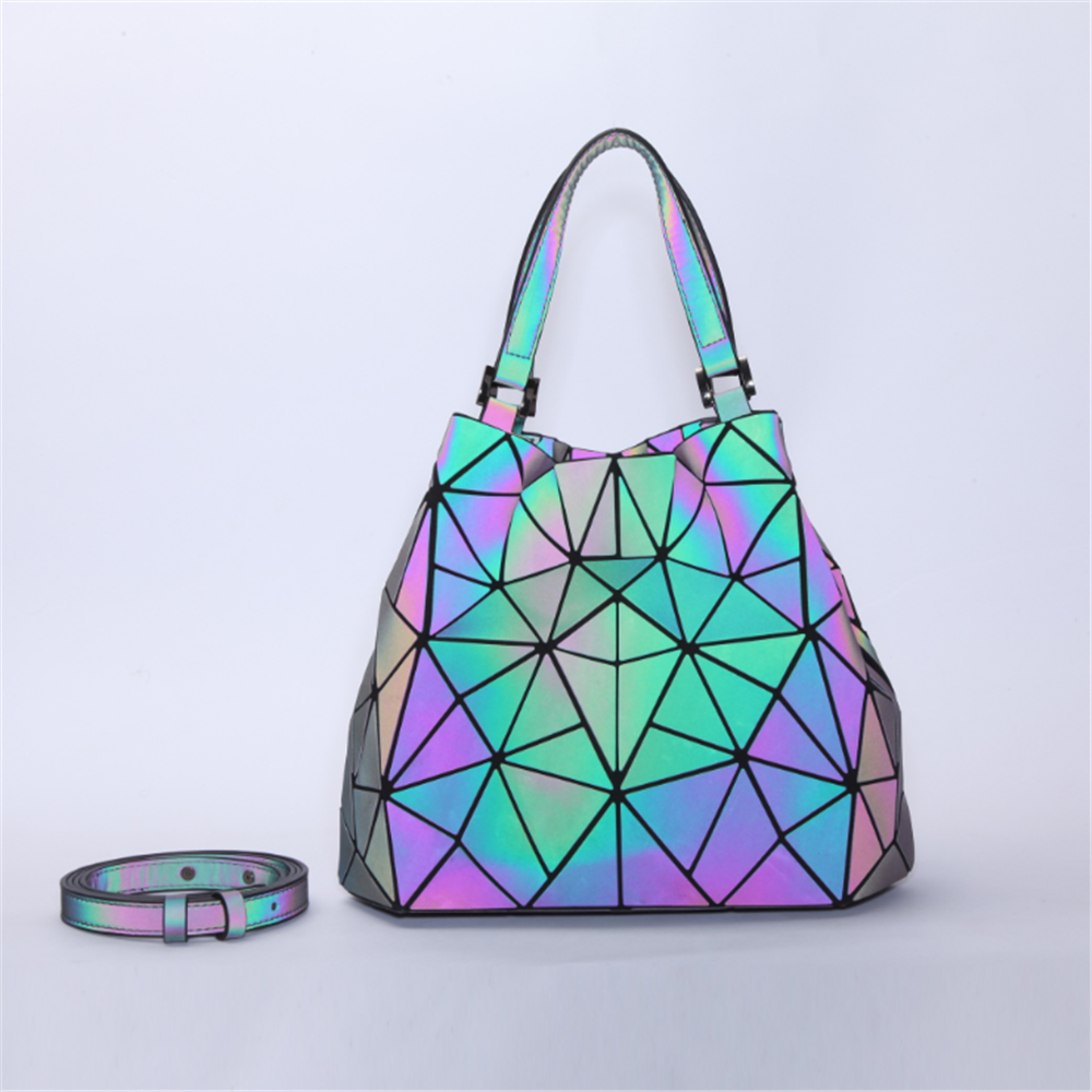 Handtas, geometrische lichtgevende damestas, opvouwbare schoudertas met diamantmotief, diverse crossbodytassen