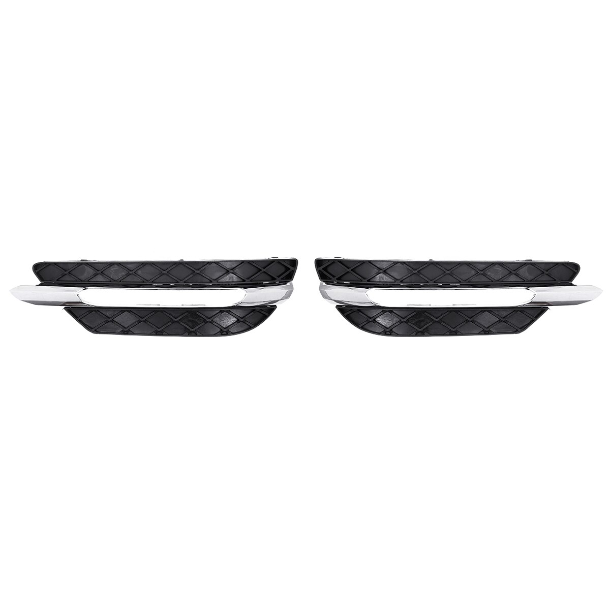 1 Pair L/R for Mercedes-Benz C-Class W204 Front Bumper DRL Grille Cover Silver Plating Lamp Hoods Decor