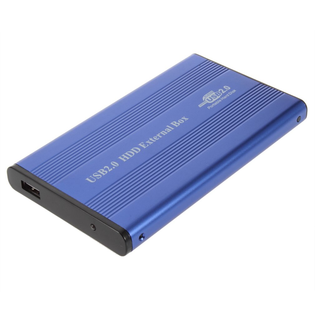 USB 2,0 portátil de 2,5 pulgadas duro IDE conductor carcasa cubierta externa de aleación de aluminio-magnesio de conductor duro carcasa azul