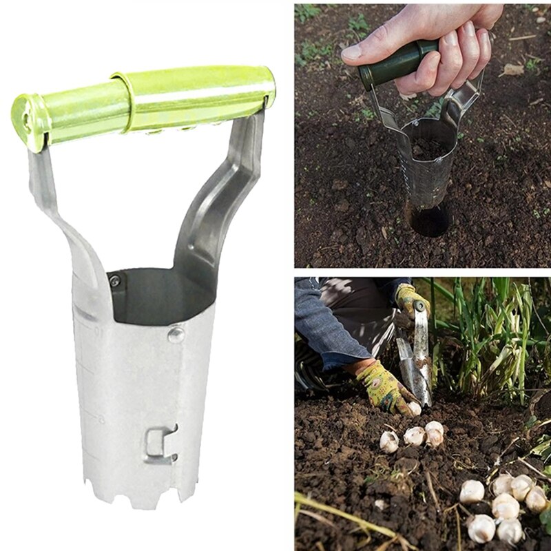 Automatic Transplanter Garden Hand Bulb Planter Tool with Depth Mark Soil Release Planting Tool for Digging Hole Seed: Lavender