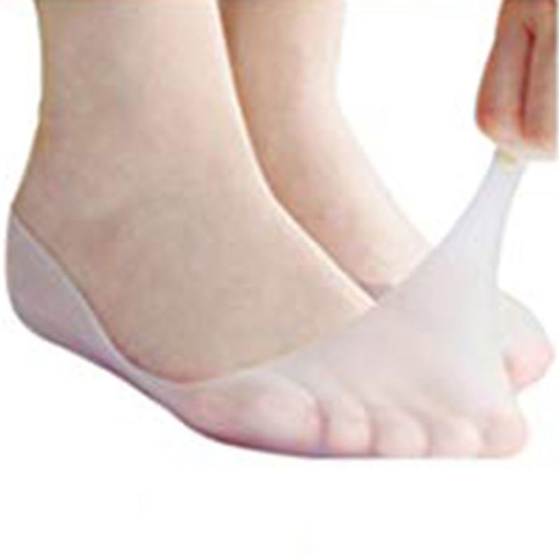1 paire Silicone bateau chaussettes hommes femmes pied Anti-fissuration hydratant chaussette de protection: White M