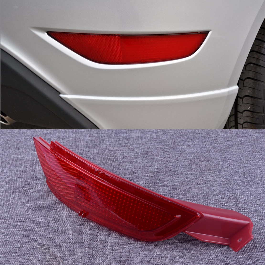 DWCX 1Pc Red Side Rear Rechts Bumper Reflector Mistlamp Lamp Lens Strips 1552730 voor Ford Fiesta Mk7
