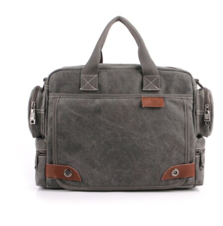 Manjiahong Mannen Canvas Messenger Bags, Mannen Casual Schouder Messenger Bags, man Casual Tote Aktetas Voor Laptop Mannelijke Handtassen: GRAY