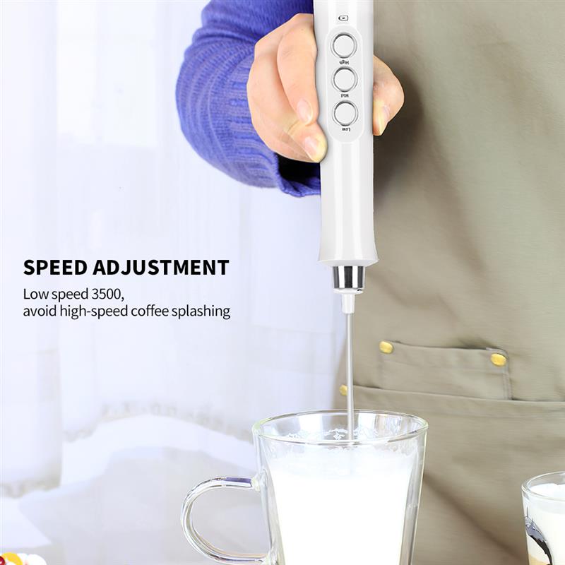 3 i 1 elektrisk mikser blender melkeskummer håndholdt med usb lader Brygge rustfri boblemaskin visp til kaffe cappuccino