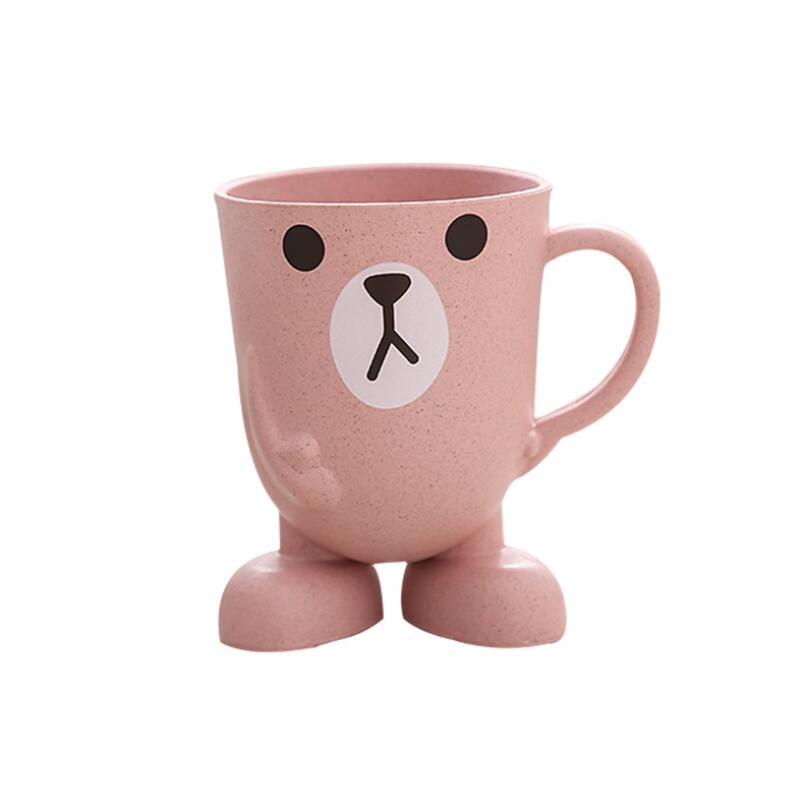 Nordic Creatieve Schattige kinderen Tand Cup Cartoon Driedimensionale Base Mondwater Cup Thuis Mondwater Cup Tandenborstel Tand Cup: Pink