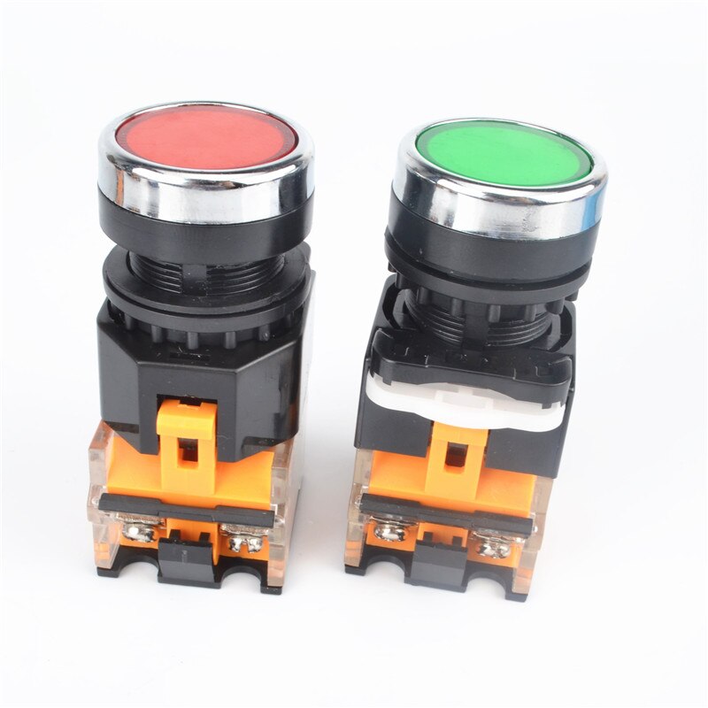 22mm self locking push button switch 1NO+1NC