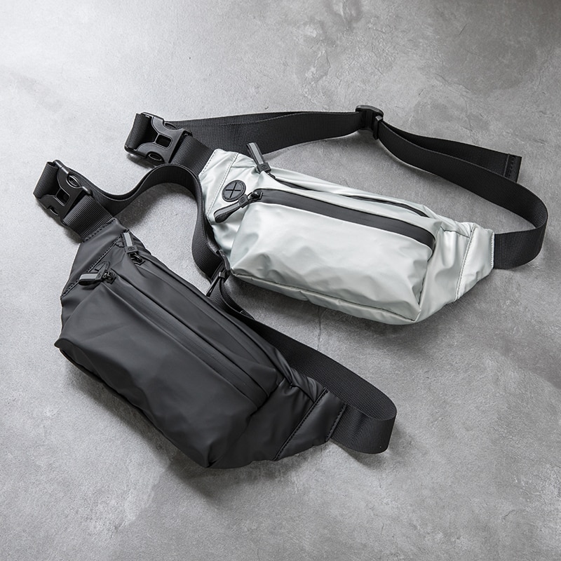Vandtæt mand talje taske bryst pack udendørs sport crossbody taske afslappet rejse unisex bælte taske