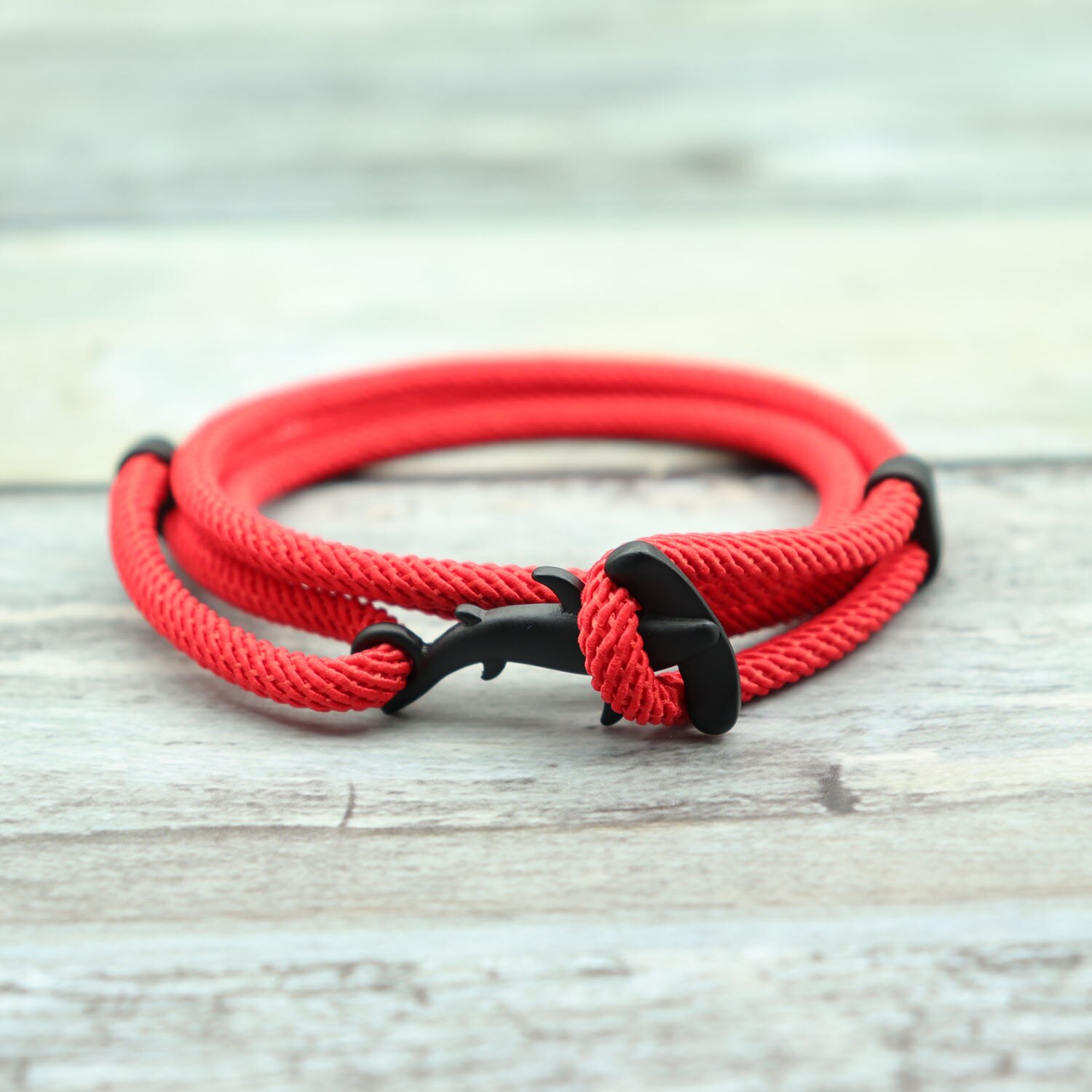 Bobo – Bracelet à cordes multicouches fait à la main pour Homme, bijou gothique, tête de requin, Viking