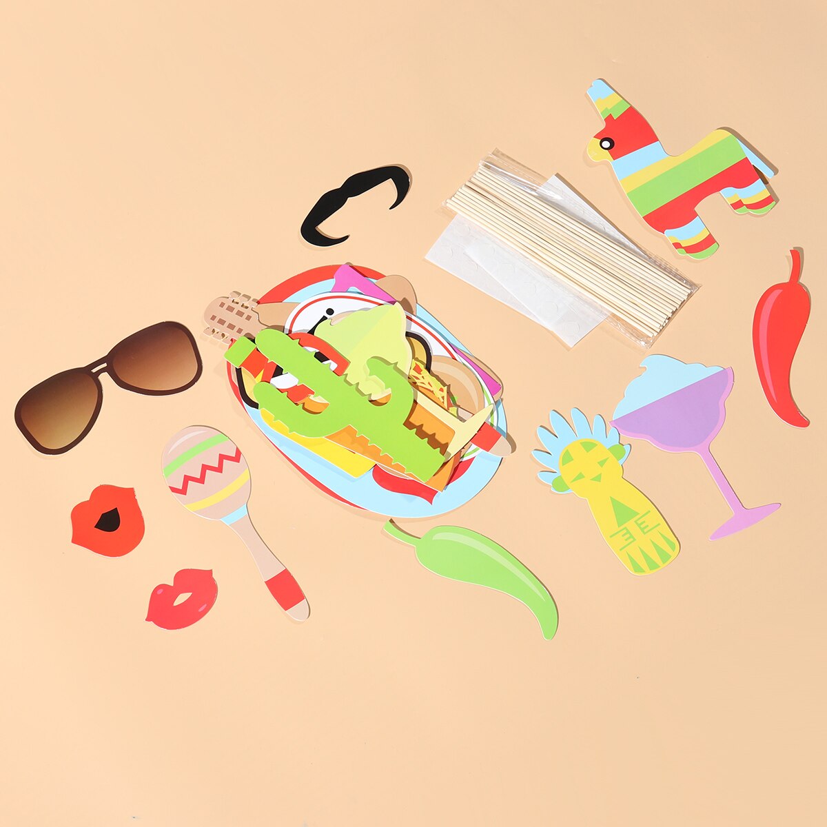 26 sztuk meksykańskie foto budka rekwizyty Selfie rekwizyty na meksykańskie wesele urodziny wieczór panieńnarty impreza tematyczna wystrój