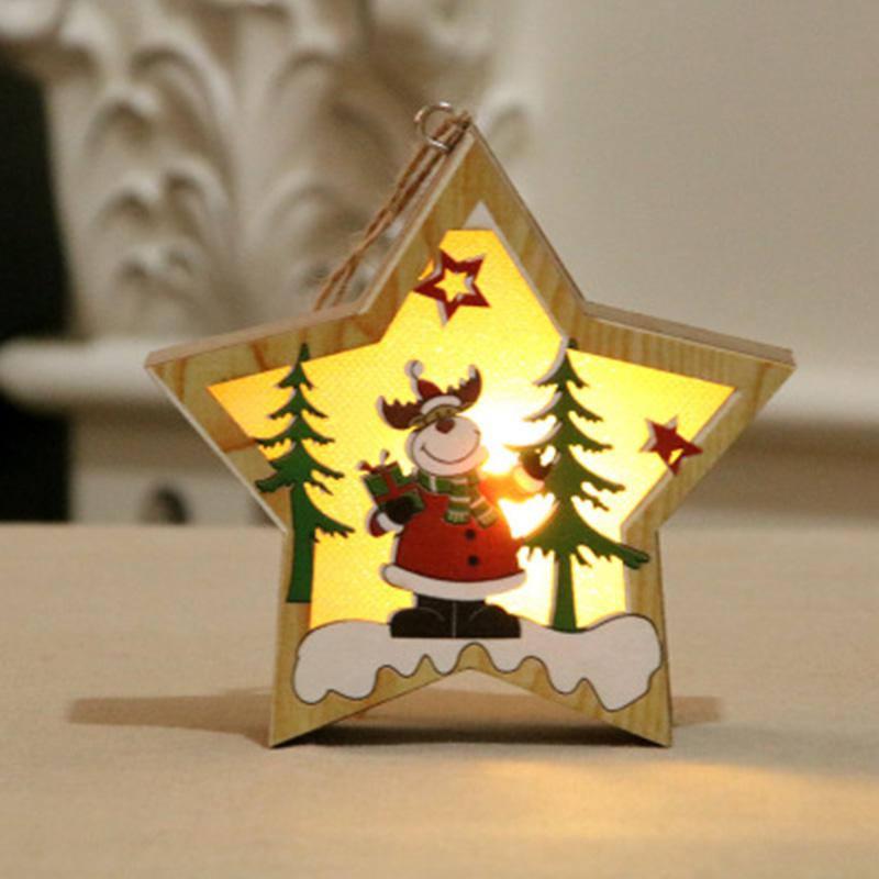 Glorystar jul xmas træ ornament træ glødende vedhæng dekoration rekvisitter