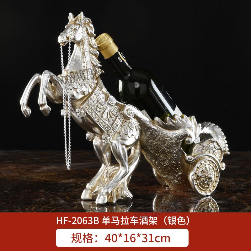 Cheval de luxe avec lumière européenne, chariot à vin rouge, décoration salon, meuble Tv, en résine fait à la main: 40x16x31cm  4