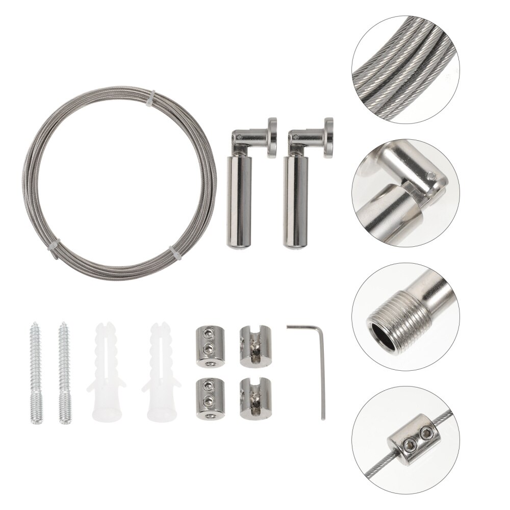 1 Set 5M Curtain Drape Wire Rod Set Stainless Steel Clothes Drying Hanger