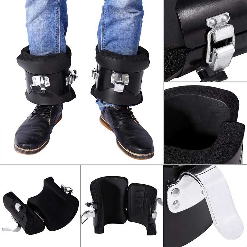 Bottes d&#39;inversion Anti-gravité en acier inoxydable, crochet de cheville suspendu au pied, gymnastique à domicile, barre horizontale, équipement d&#39;exercice