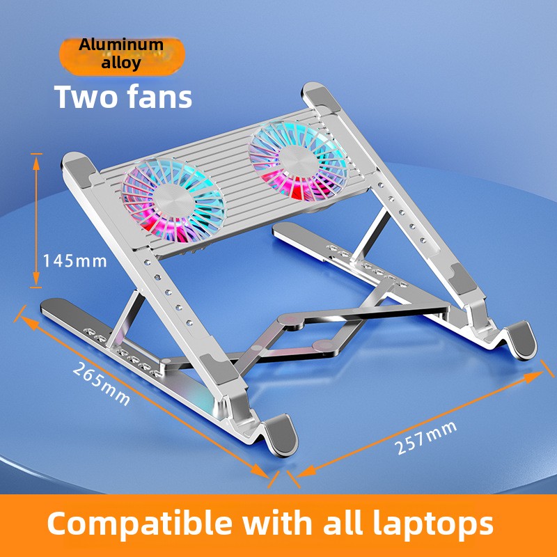 Laptop Cooler Base Stand Foldable Laptop Cooling Pad Portable Adjustable Notebook Stand for 13-17.3 Inch with 4 Fans: Red