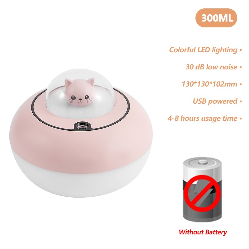 Lovely Cat Air Humidifier USB Aromatherapy Mist Maker Fogger with LED Lamp Mini Portable Ultrasonic Aroma Diffuser Air Purifier: 03