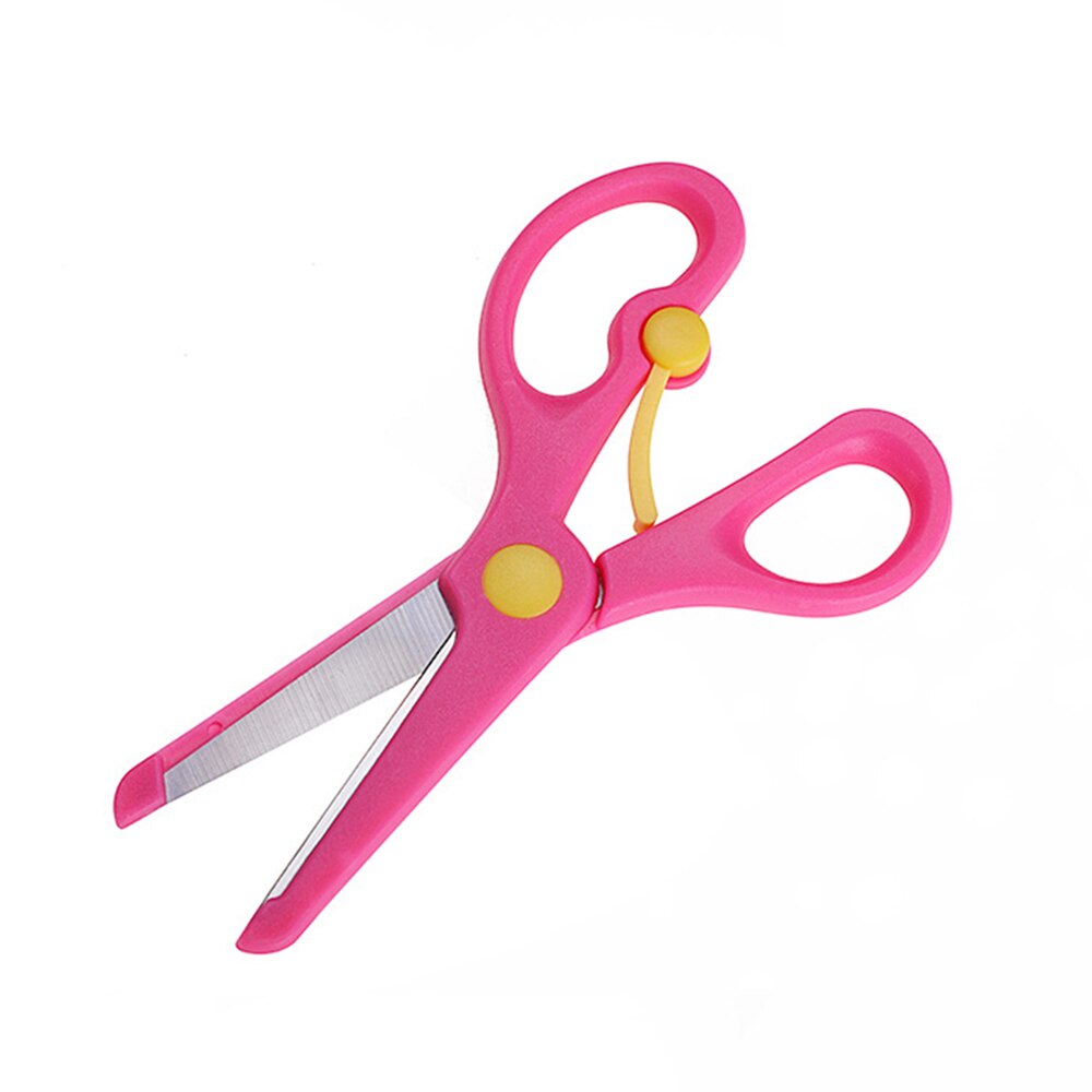 Scissors Stainless Steel Children's Scissors Stationery Elastic Safety Scissors Plastic Infant Round Head Hand Scissors