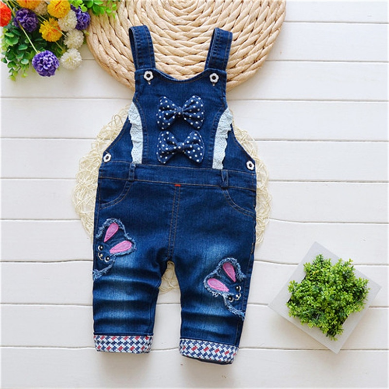 BibiCola Frühling Kinder Hosen Cartoon Denim Insgesamt Mädchen Bib Hosen Junge Overalls Baby Strampler Jeans Kinder Overall Für Mädchen