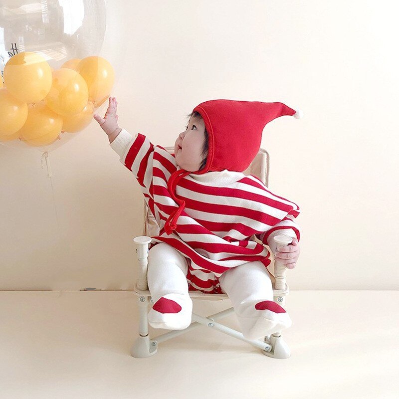 3169 Baby Winter En Lente Herfst Koreaanse Baby Kleding Peuter Jongens Meisje Gestreepte Katoenen Romper Outfits Sweatershirt