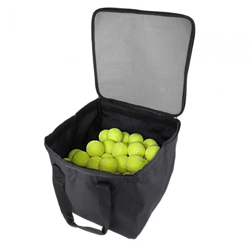 Tennisball-Wagen-Tasche für 160 Bälle, große Ballkapazität, Aufbewahrungstasche aus Oxford-Stoff, schwarz, kompakter Tennisballkorb für Höhle Unterricht