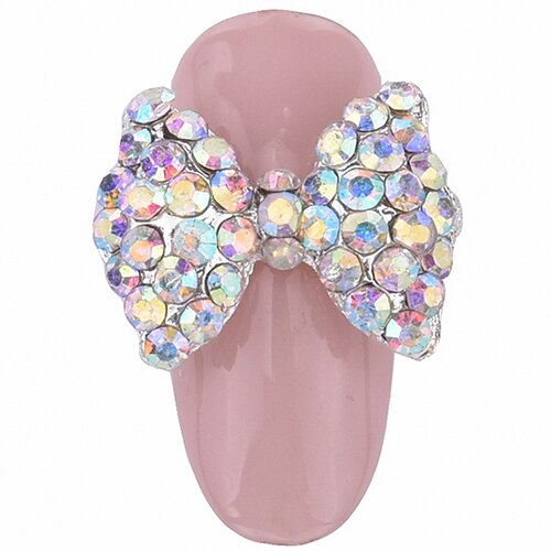 10 pièces Strass 3d ongle noeud papillon cristal ab perle nail art décoration métal bijoux à breloques pour ongles Y153 ~ 160: Y155