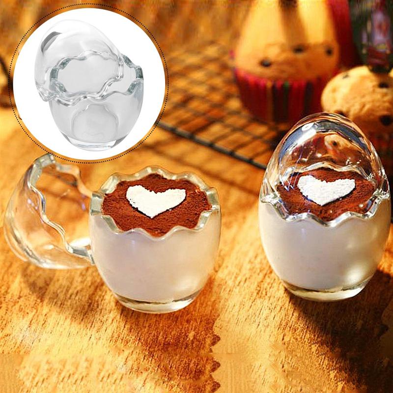 2Pcs 100Ml Glas Cup Pudding Cup Ei Vorm Yoghurt Glas Mold Dessert Cup Voor Pudding