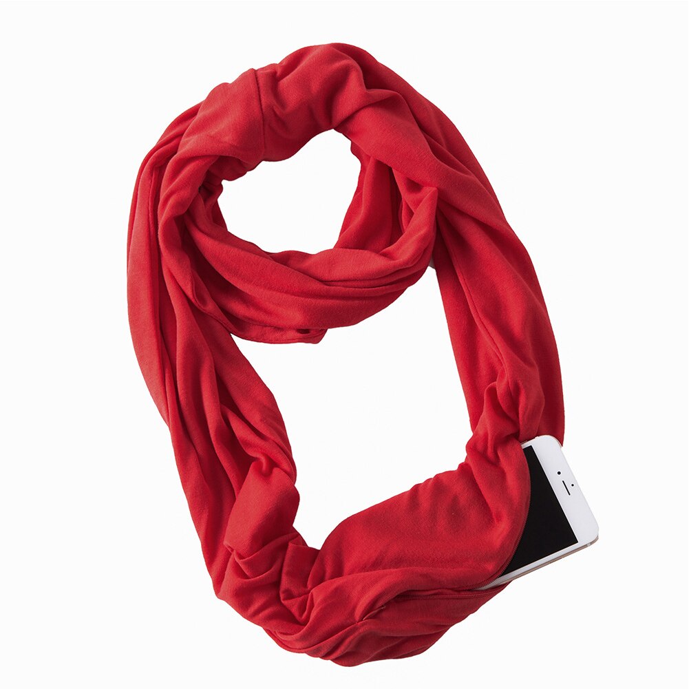 Effen Opslag Outdoor Loop Sjaal Met Ritsvak Flexibele Warm Houden Winddicht Vrouwen Winter Convertible Sjaal Lichtgewicht