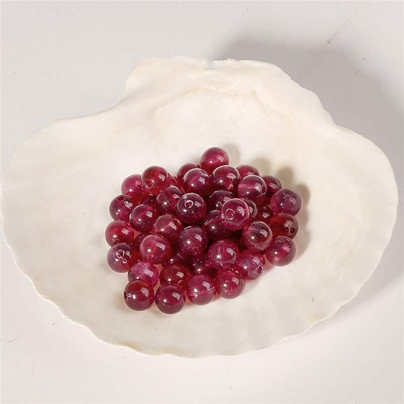 100pcs 6mm Acrylic Clouds Beads Effect Round BEADS Spacer Loose Beads For Jewelry Making Accessories DIY Bracelet Necklace: Purple