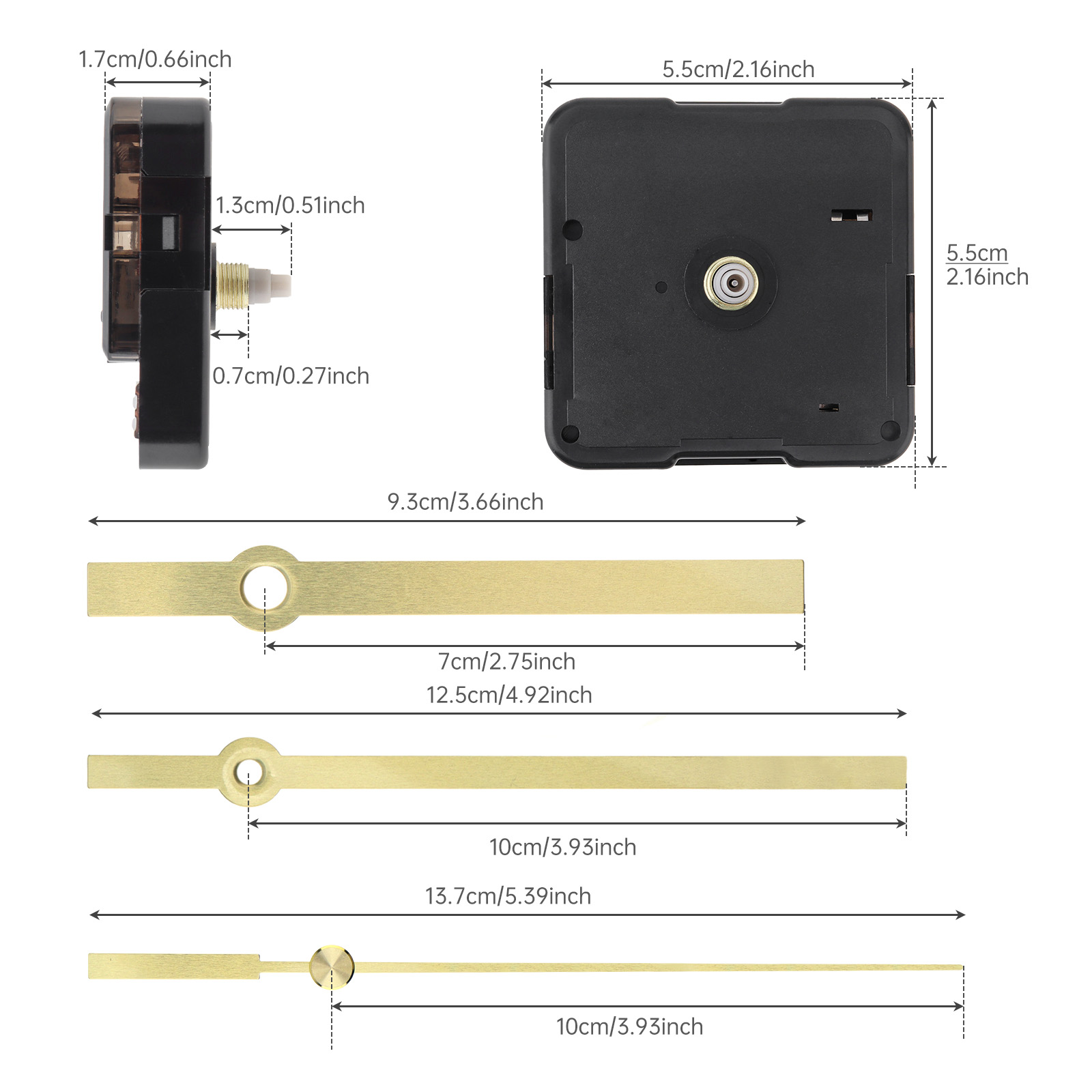 Mechanizm zegarowy kwarcowy na baterie, zamiennik robić zegara DIY / naprawy z zestawem wskazówek, ciche sekundy.