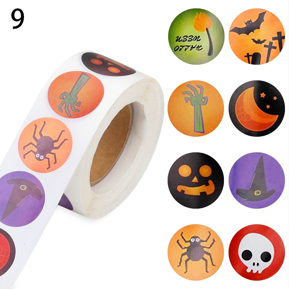 500 stuks halloween ronde stickers zelfklevende etiketten papieren snoepzakken stickers verpakking seal verpakking knutselen: 9